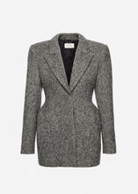 Load image into Gallery viewer, Sculpted hourglass blazer in grey melange