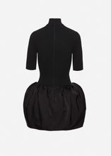 Load image into Gallery viewer, High-neck puff skirt mini dress in black