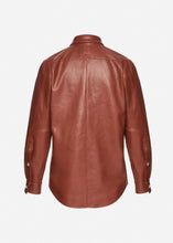Load image into Gallery viewer, Leather button down shirt in brown