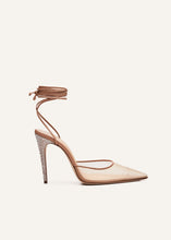 Load image into Gallery viewer, Crystal heel wrap pumps in beige