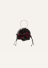 Load image into Gallery viewer, Pearl Magda bag in black floral embroidery
