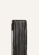 Load image into Gallery viewer, LELIA CLUTCH BLACK FRINGE WITH CRYSTALS