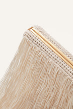 Load image into Gallery viewer, LELIA CLUTCH CREAM FRINGE CROCHET