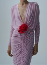 Load image into Gallery viewer, Long-sleeve midi dress in pink