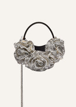 Load image into Gallery viewer, MICRO VESNA BLACK SATIN WITH CREAM CRYSTALS