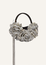 Load image into Gallery viewer, MICRO VESNA BLACK SATIN WITH CREAM CRYSTALS