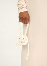 Load image into Gallery viewer, PF23 MICRO MAGDA BAG CREAM SATIN CROCHET PEARL