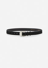 Load image into Gallery viewer, Antique silver buckle belt in black suede
