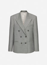 Load image into Gallery viewer, Double-breasted blazer in grey melange
