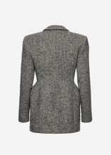 Load image into Gallery viewer, Sculpted hourglass blazer in grey melange
