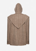 Load image into Gallery viewer, Wool cape hooded blazer in chestnut
