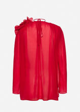 Load image into Gallery viewer, Classic cupro flower blouse in red
