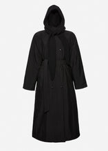 Load image into Gallery viewer, Knit hood long puffer coat in black
