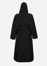 Load image into Gallery viewer, Knit hood long puffer coat in black
