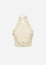 Load image into Gallery viewer, Crochet halter top in cream

