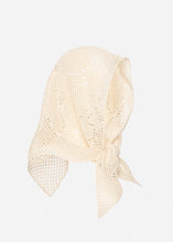 Load image into Gallery viewer, Hand-crocheted long fringe scarf in cream
