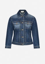 Load image into Gallery viewer, Fitted denim jacket in dark blue
