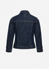 Load image into Gallery viewer, Fitted denim jacket in navy blue
