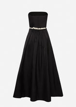 Load image into Gallery viewer, Strapless lace-detail midi dress in black
