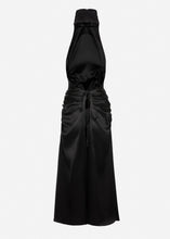 Load image into Gallery viewer, Flower applique apron in black satin
