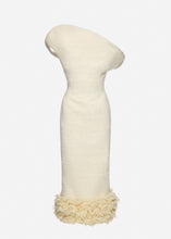 Load image into Gallery viewer, Off-shoulder loom corset dress in white
