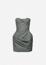 Load image into Gallery viewer, Structured drape corset mini dress in grey
