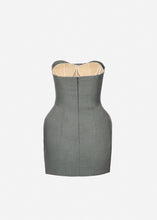 Load image into Gallery viewer, Structured drape corset mini dress in grey
