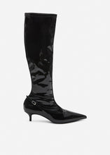 Load image into Gallery viewer, Leather boots in glossy black leather
