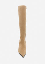 Load image into Gallery viewer, Pointed suede knee boots in camel
