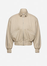 Load image into Gallery viewer, High-neck cropped bomber in beige
