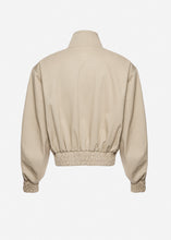 Load image into Gallery viewer, High-neck cropped bomber in beige
