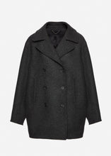 Load image into Gallery viewer, Double-breasted wool peacoat in grey
