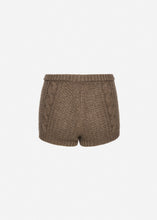 Load image into Gallery viewer, Cable-knit cashmere shorts in brown
