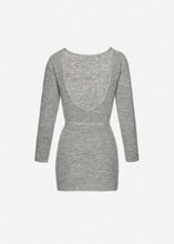 Load image into Gallery viewer, Open back mini knit dress in grey
