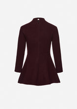 Load image into Gallery viewer, Flared knit mini dress in burgundy
