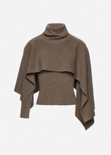Load image into Gallery viewer, Asymmetrical wool knit top in beige
