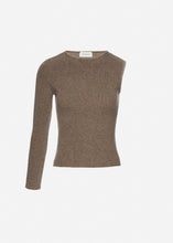 Load image into Gallery viewer, Asymmetrical wool knit top in beige
