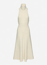 Load image into Gallery viewer, High-neck open-back midi dress in cream
