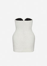 Load image into Gallery viewer, Strapless wool mini dress in cream dots
