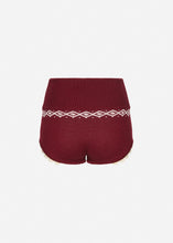 Load image into Gallery viewer, Lace-trim wool shorts in burgundy
