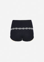 Load image into Gallery viewer, Lace-trim wool shorts in navy

