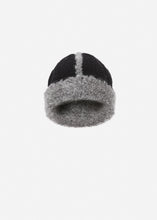 Load image into Gallery viewer, Wool and mohair shearling hat in black
