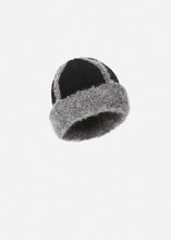 Load image into Gallery viewer, Wool and mohair shearling hat in black
