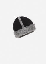 Load image into Gallery viewer, Wool and mohair shearling hat in black
