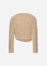 Load image into Gallery viewer, Bouclé draped knit top in beige
