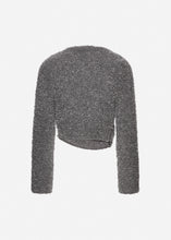 Load image into Gallery viewer, Bouclé draped knit top in grey
