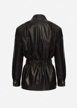 Load image into Gallery viewer, Belted utility jacket in black leather
