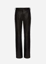 Load image into Gallery viewer, Straight-leg leather pants in black
