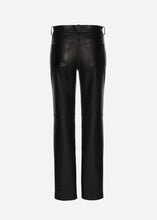 Load image into Gallery viewer, Straight-leg leather pants in black
