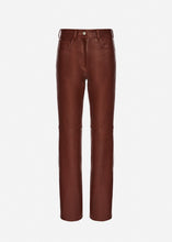 Load image into Gallery viewer, Straight-leg leather pants in brown
